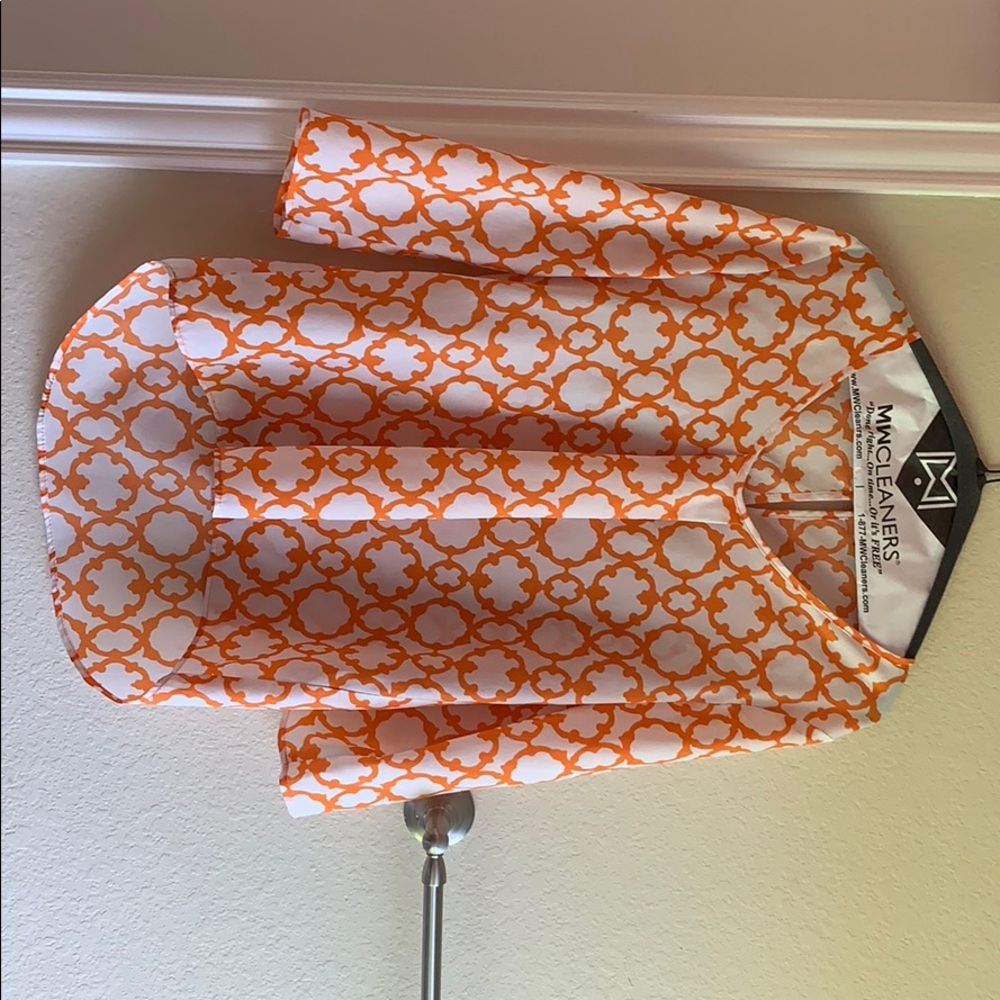 Orange and white blouse
